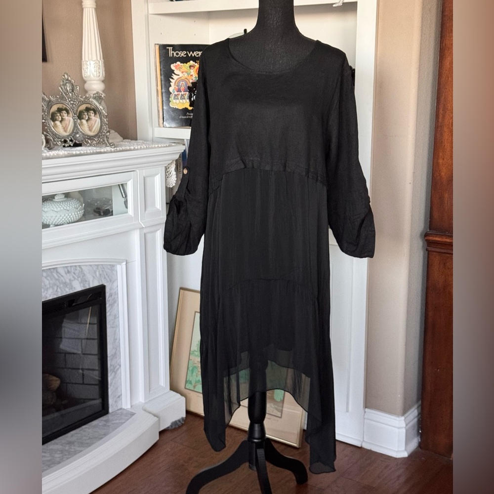 Liabella Linen Silk Blend Tunic Dress‎